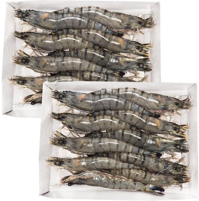 (냉동)선별 특대 블랙타이거새우 500g+500g 10미 대하 소금구이 얼룩새우, 2개, 500g