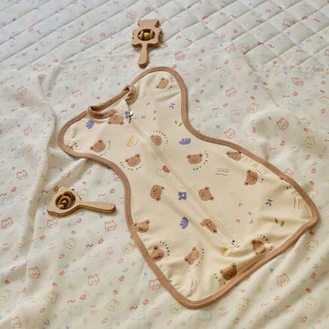 dot to dot 森林元素系列竹纖維蝴蝶包被 嬰兒防踢被 柔軟透氣, 小熊,M