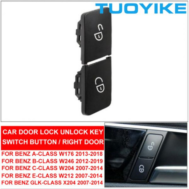 블랙 실버 프런트 왼쪽 오른쪽 도어 잠금 해제 키 스위치 버튼 벤츠 C GLK E GLE 클래스 W204 W176 W246 W212 W207 오디오 A/C 에어컨 커버 호환