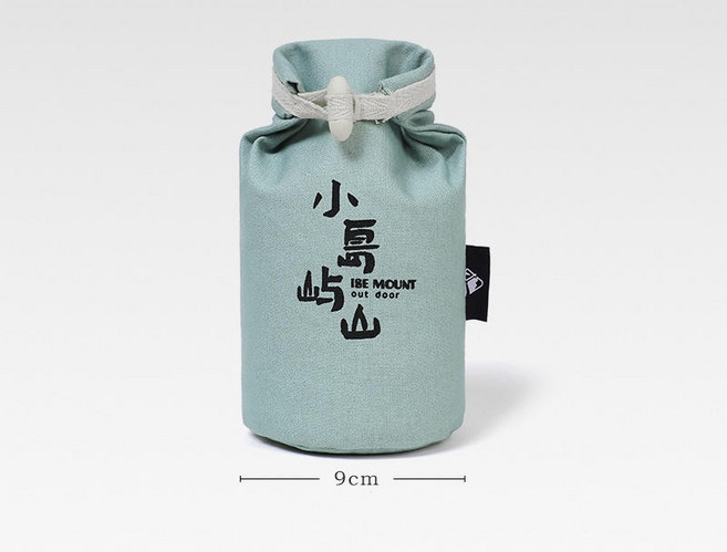 Baby童衣 戶外露營糧食米袋子 漏斗口 木扣束口不易灑 大容量 11581, 1個, 綠色帆布收納袋