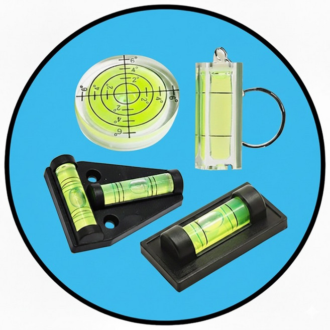 카라반 수평계 T형 멀티 일자형 레벨 게이지, 4-원형 수평계