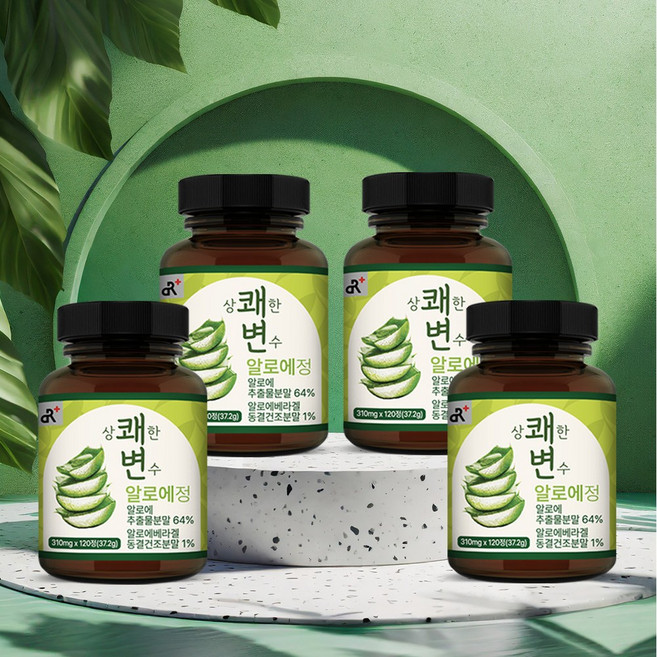 상쾌한 변수 알로에정 120정, 4개, 37.2g