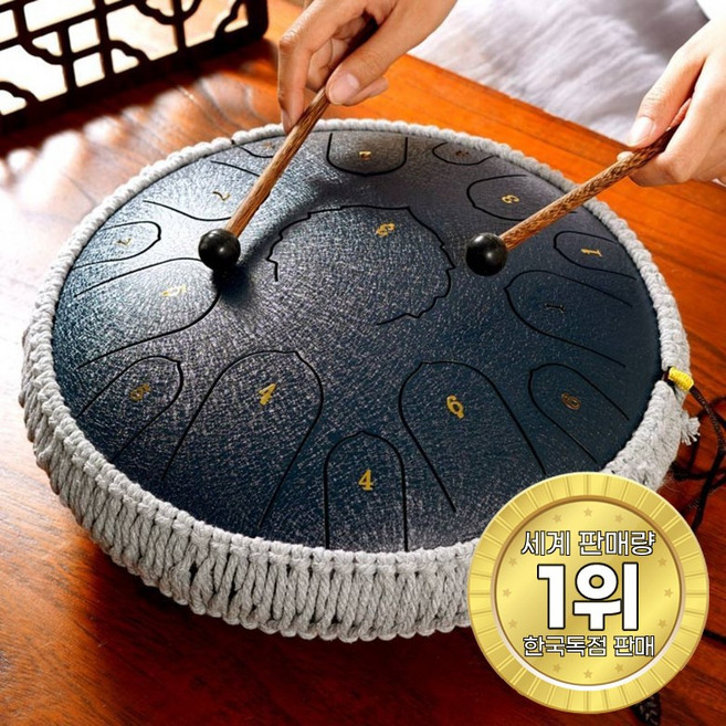 [한정이벤트] Neirny 고급 15음 D키 스틸 텅드럼 행드럼 탱크 핸드팬 명상 힐링 악기, [15음전문가] 블랙, 1개