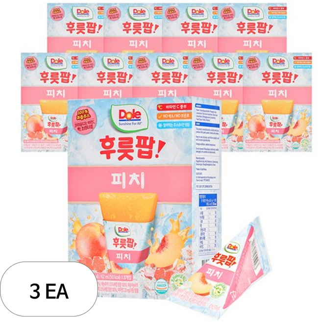 돌 피치 팝 주스, 496ml, 3개