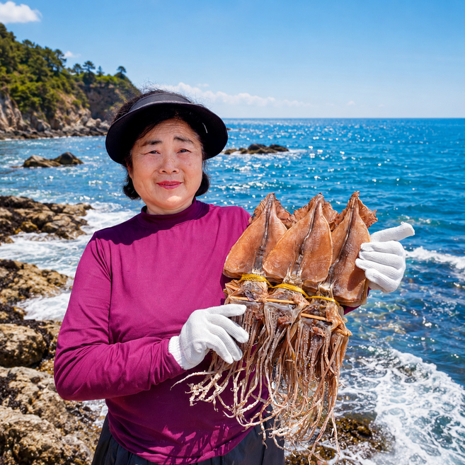 오징어엄마 원양산 마른오징어 건오징어 건조오징어, 1개, 마른 [대] 10마리 750g
