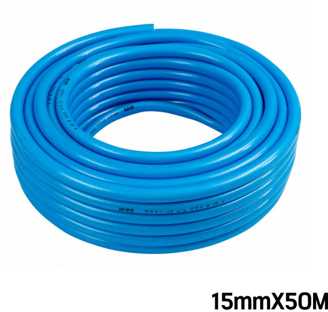 동양 청말랑이호스 15mm 50M 호수 청색 물호스 가정 수산시장 주방 원예 농사용 국산, 15mm50M
