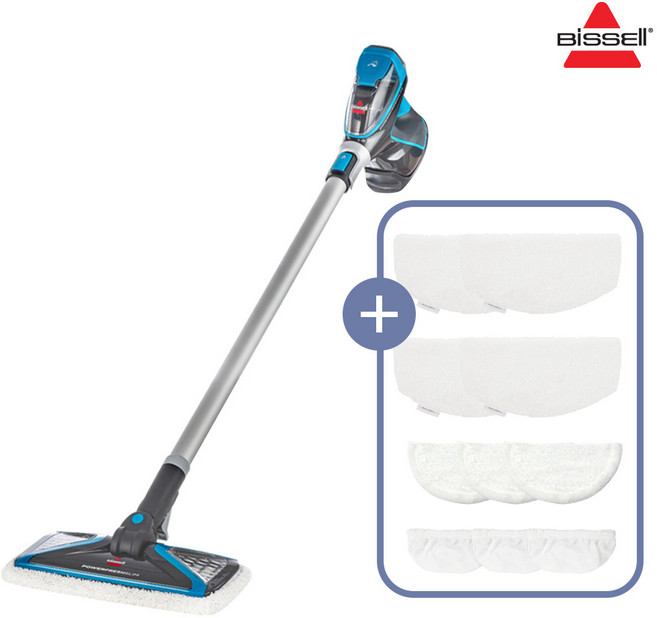 [비쎌] 슬림 스팀청소기 BA-BS2233S (정품 걸레 총 10장), 그레이블루+6P