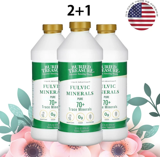Buried Treasure 풀빅 미네랄 976ml 퓨어 무맛 x 3병, 30ml - 쿠팡