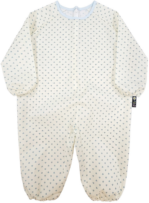 유아동 전신미술가운 지퍼형, 크림하늘하트