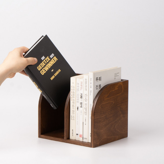 느루 단정 책꽂이 1칸 2칸 우드 책상위 책장 미니 책꽂이, 2단, 밤나무