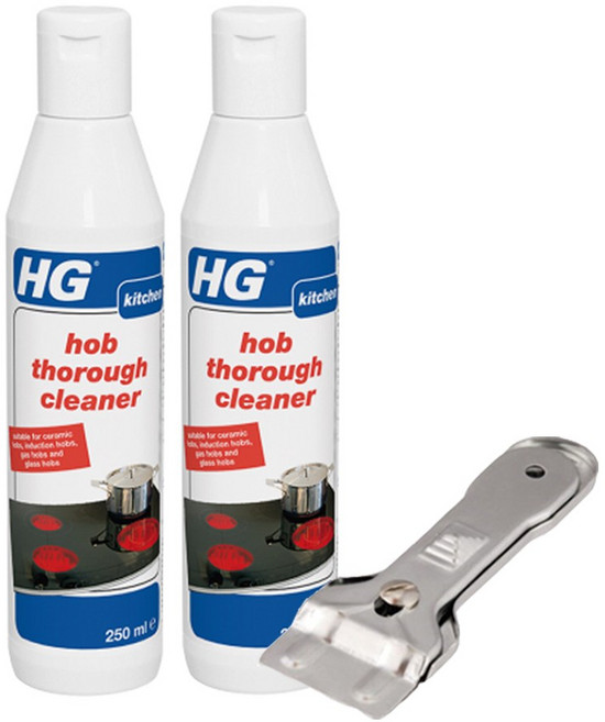 HG 강력 인덕션 클리너 2개 스크래퍼 세트 유럽 수입세제, 1개, 250ml