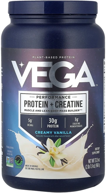 Vega 베가 식물성 프로틴 크레아틴 크리미 바닐라 960g 파우더 단백질보충제, Vega 베가 식물성 프로틴 크레아틴 크리미 바닐라 9, 1개 - 쿠팡