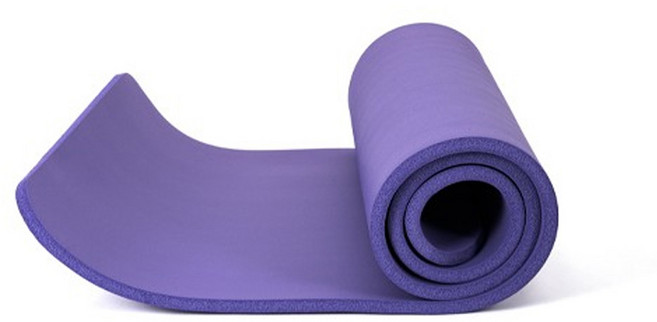 빌리브잇 185cm 와이드 요가매트 1cm NBR 휴대용 보관끈 세트 핑크 퍼플, 1개