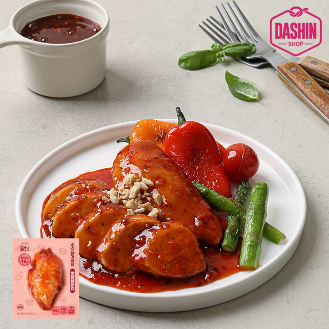 [다신샵] 닭신 소스닭가슴살 스팀통살 핫양념치킨, 10개, 100g