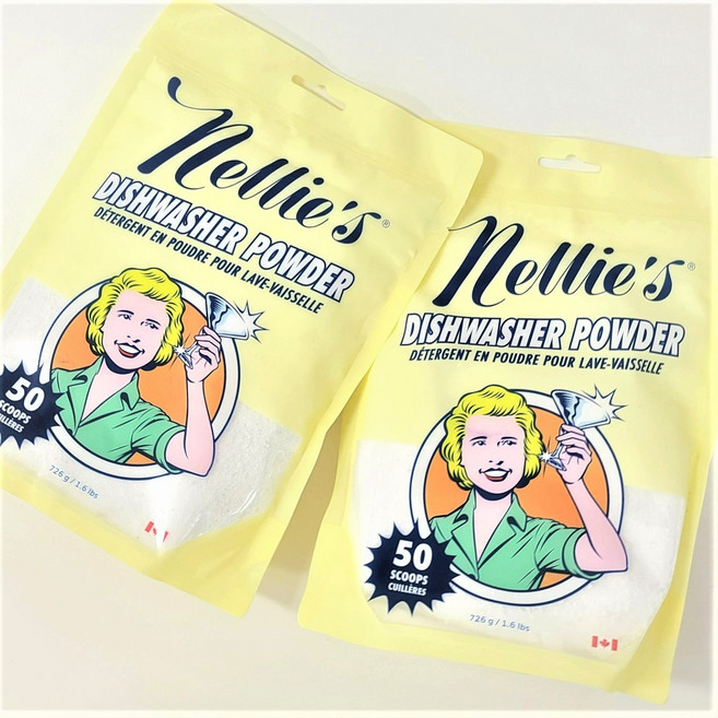 Nellie's Dishwasher 넬리 식기세척기 세제 리필용 2개(50회2개)+행주, 726g