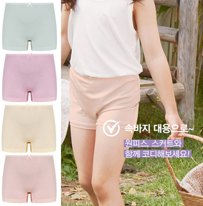 찰랑 인견 여아드로즈팬티 아동사각속옷 4종세트 엠알키즈