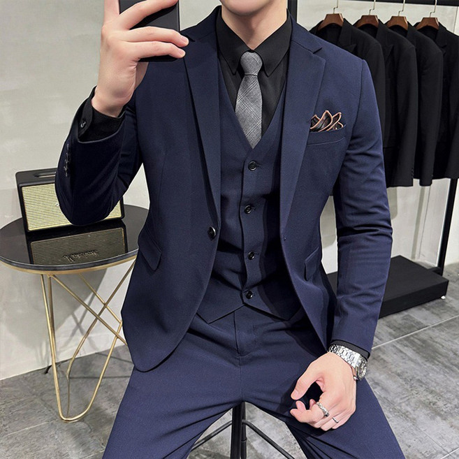 메이리앤 남자 정장 세트 3피스 자켓 상의 조끼 바지 수트 셋업