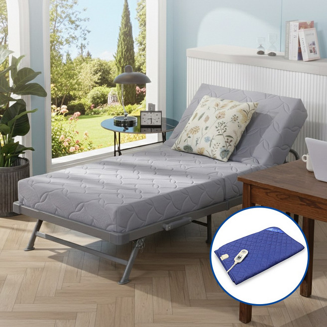 라꾸라꾸침대1인용 프리미엄 유로탑 포켓스프링 접이식침대 온열매트포함