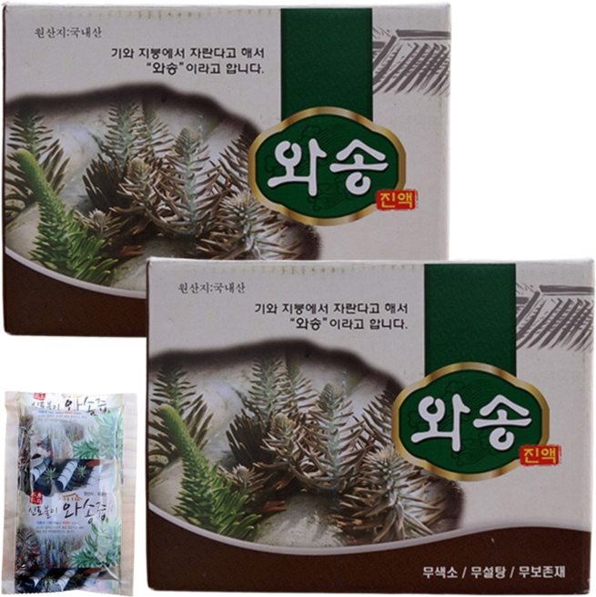 웰빙 신토불이 생 와송 진액 즙 100ml 60포 2박스 100% 국내산 즙 액기스 추출액 체력 활력 기력 프리미엄 당귀 작약 영지버섯 효능 추천 명절 감사 인사 선물 건강식품, 6L