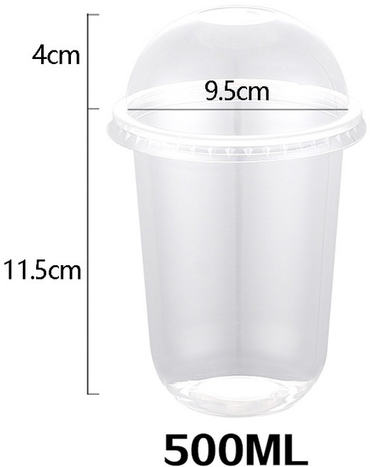 보틀 케이크 용기 떠 먹는 티라미수 빙수 대형 U자형 컵 100개, 500ml 100개