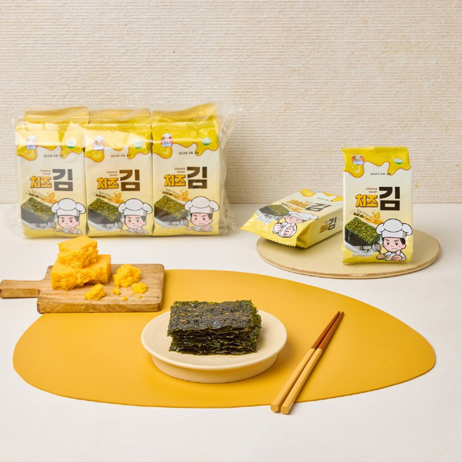 김서방 체다치즈김 치즈맛 치즈김 도시락 조미김 밥도둑 김자반, 9개, 4g