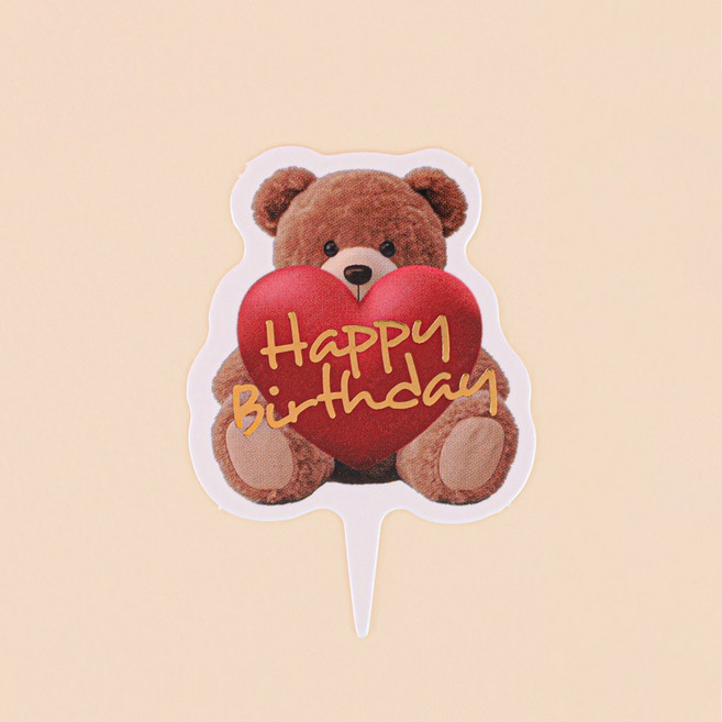 케익택(T-147)땡큐하트곰, 혼합, 100개