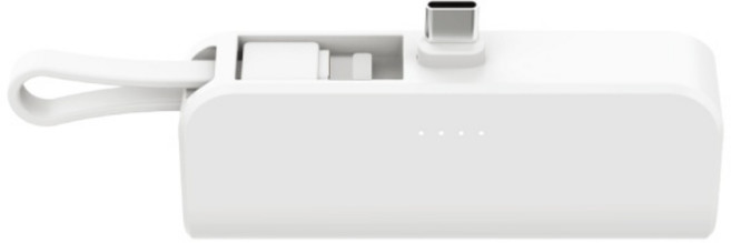 (ANYZEN) 도킹형 미니 보조배터리 5000mAh (COPB-R5-CHL) (화이트) (메인 C타입/보조 8핀)