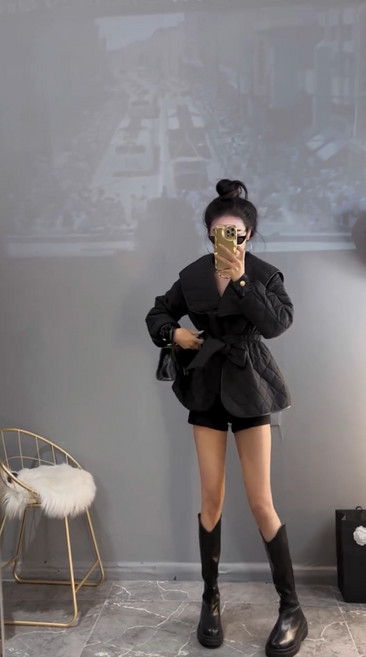 추겨울패션 세일러 칼라 조거 패딩 아우터 여류