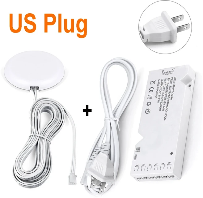 터치 스위치가있는 LED 조명 변압기 DC12V 전원 공급 장치 어댑터 Dupont 포트 스트립 드라이버 DIY 홈 캐, 60W 6xDupont Port, 02 US Plug