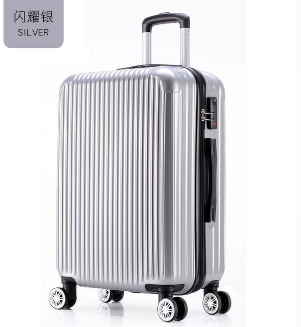 鋁框行李箱 密碼箱 拉桿箱 登機箱 旅行箱 結實耐用, 1個, 經典款-閃耀銀20寸
