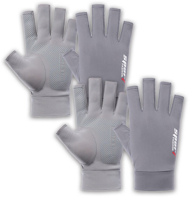 CULT 냉감 라이딩 쿨 반장갑, 2개, HG.쿨 반장갑 그레이