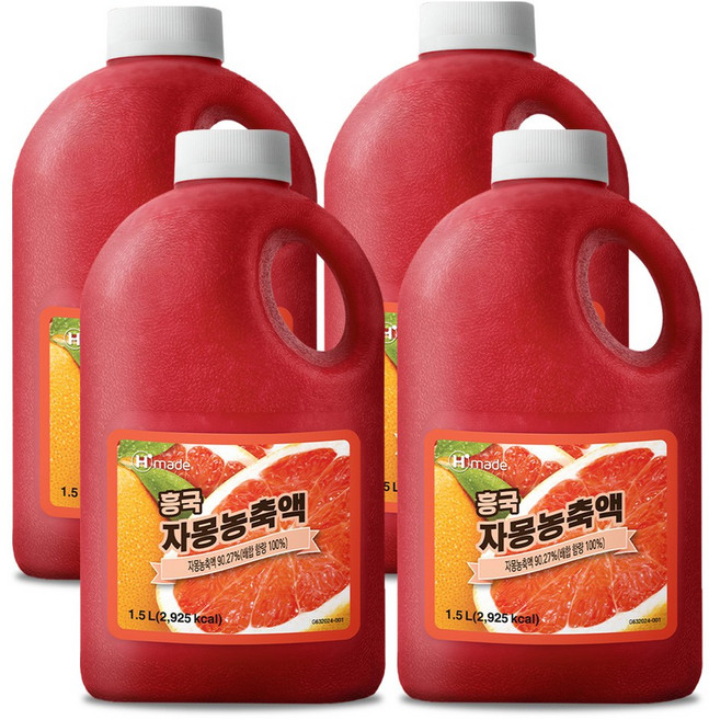 흥국 에프엔비 자몽 농축액 1.5L 4개세트, 4개