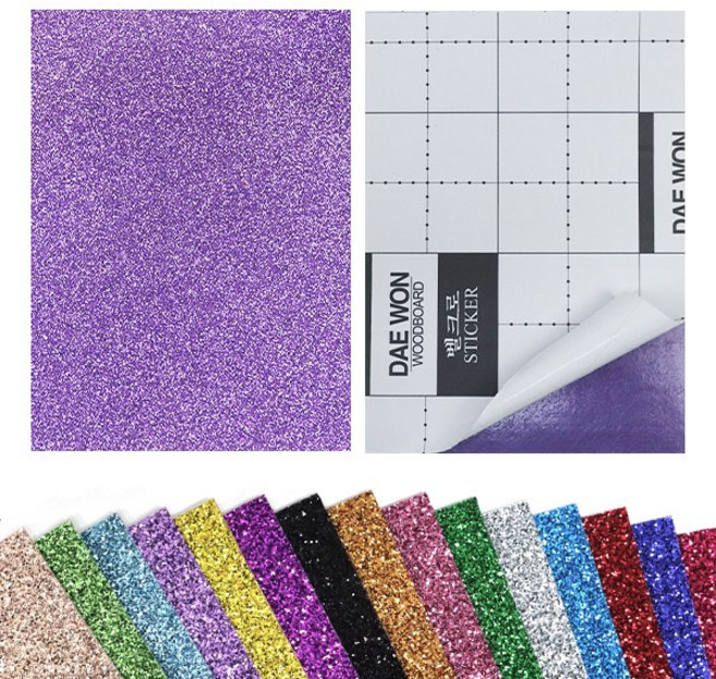 (대원) 글리터 펠트지 접착 1장 반짝이, (09) 검정
