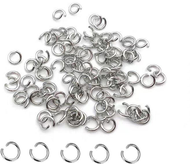 [SW] (350개입) 대용량 튼튼한 오픈 오링 350pcs, 6mm실버, 1개