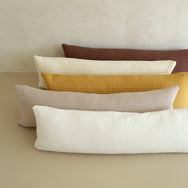 올포홈 100수 누빔 고밀도 범퍼쿠션 가드 롱 바디필로우 낙상방지, 베이지 커버+솜