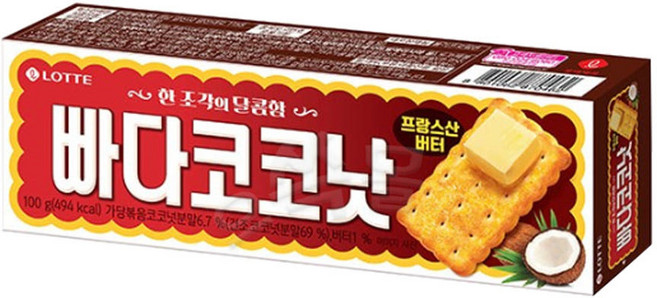 롯데제과 빠다코코낫, 100g, 2개