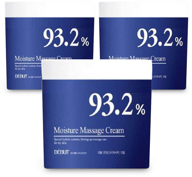 데뷰 93.2% 모이스처 마사지 크림, 500ml, 3개