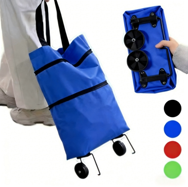 baofu-142 손수레 접이식 장바구니 2바퀴 가볍고 휴대 간편 장보기 마트 쇼핑, 블루, 1개