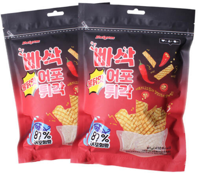아트박스/모어바이 빠삭 어포튀각 불닭 81g x 2개 / 맥주안주