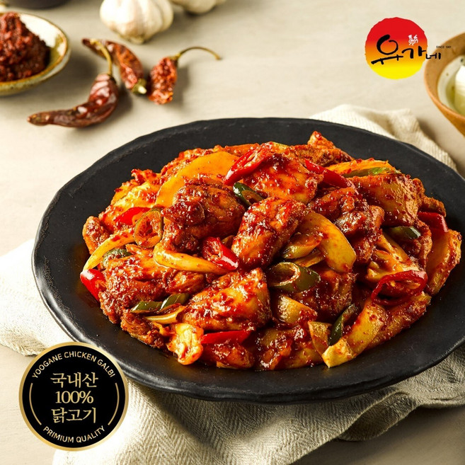 유가네닭갈비 300g(국내산) x 3팩 + 사리 3종 (치즈 40g 1팩 + 쫄면사리 1팩 + 우동사리 1팩), 300g, 1개