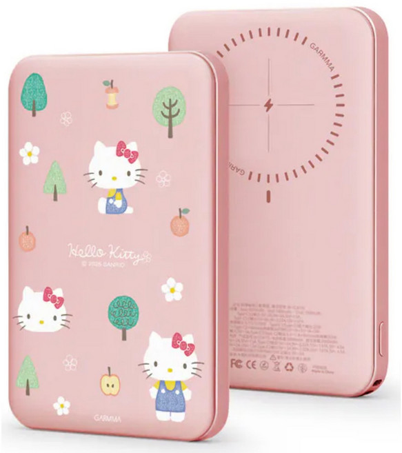 GARMMA Hello Kitty 磁吸無線行動電源 可愛造型 輕巧便攜 無線充電, 公園漫步