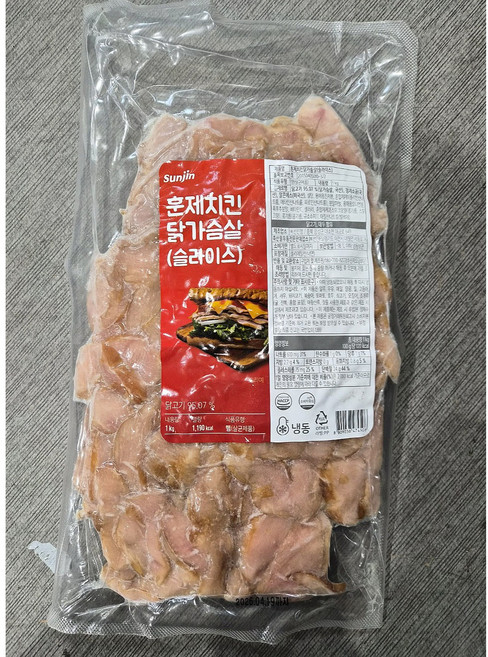 선진FS 훈제치킨 닭가슴살 슬라이스, 1개, 1kg