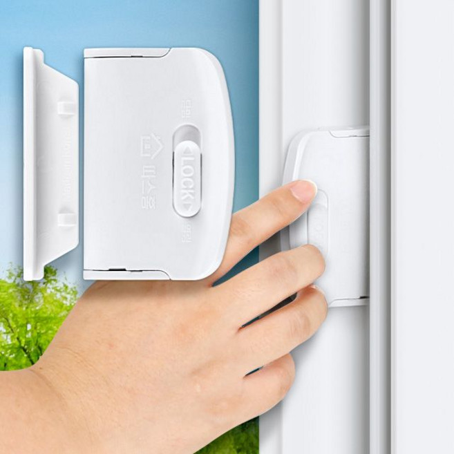 잠그미/방충망 잠금장치 베란다 창문 추락방지 샷시 mam+61631tR, 본상품선택, 1개