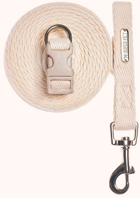 슈퍼펫 강아지 멀티 리드줄 2.5M 핸드프리 산책줄 순면100%, 아이보리, 1개