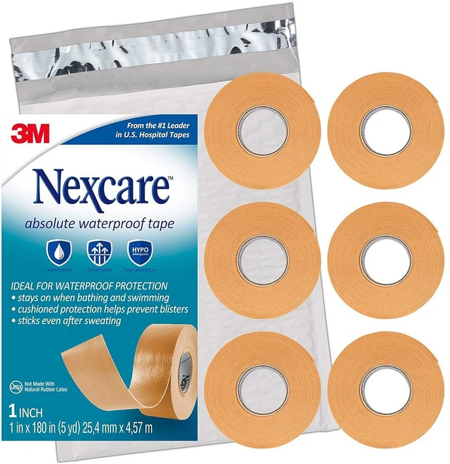넥스케어 절대 방수 테이프 폼 드레싱을 보호하고 - 1개 X 를 건조하게 롤 5야드 유지, 5 6 Count (Pack of 1) - 쿠팡