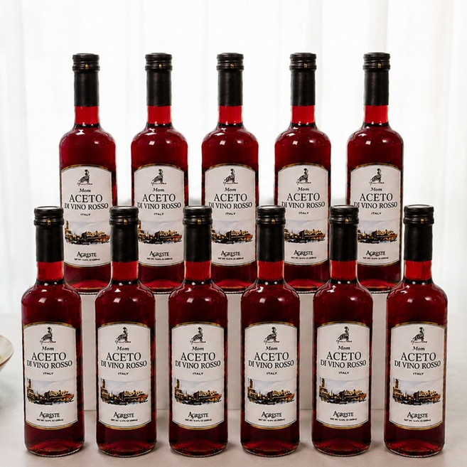 10병x500ml 이탈리아 레드와인 100% 비니거 발효식초, 10개, 500ml
