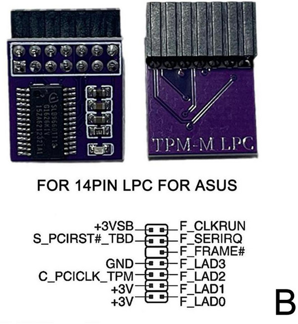 TPM 2.0 모듈 칩 MSI LPC는 멀티 마더보드를 지원 12 GIGABYTE ASUS Asrock용 핀, 09 14pin Lpc Asus, 01 CN