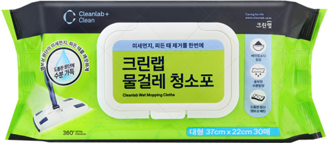 크린랲 물걸레청소포 대형 37x22cm 30매, 1개