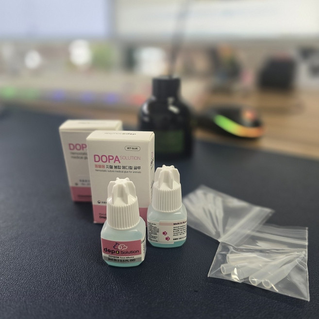벳글루 도파솔루션 반려동물 지혈 상처 접착제 강아지 고양이 응급케어 3ml, 2개
