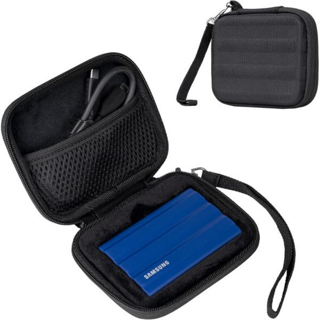 삼성 T7 쉴드 외장 SSD용 프로케이스 휴대용 케이스 솔리드 스테이트 드라이브 USB 3.2 1TB 2TB -Blue